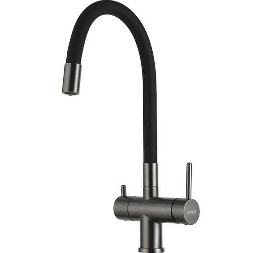 Смеситель для кухни с гибким изливом Gappo G4398-39 Оружейная сталь