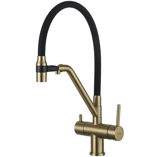 Смеситель для кухни с гибким изливом Gappo G4398-83 Золото