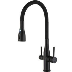 Смеситель для кухни с гибким изливом Gappo G4399-66 Чёрный