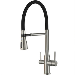 Смеситель для кухни с гибким изливом Gappo G4399-75 Сатин