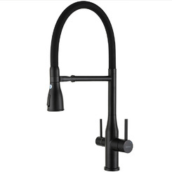 Смеситель для кухни с гибким изливом Gappo G4399-76 Чёрный