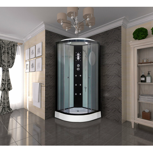 Душевая кабина Niagara Premium NG-1901-01 90х90 с гидромассажем чёрный профиль тонированное стекло