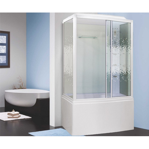 Душевая кабина Niagara Premium NG-307-01L 120х80 с гидромассажем профиль белый стекло с рисунком мозаика левая