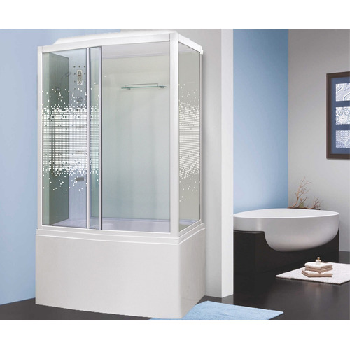 Душевая кабина Niagara Premium NG-307-01R 120х80 с гидромассажем профиль белый стекло с рисунком мозаика правая