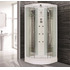 Душевая кабина Niagara Premium NG-7012-01 120х120 с гидромассажем профиль белый стекло с рисунком полоска