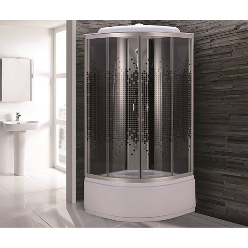 Душевая кабина Niagara Eco NG-7507-14 80х80 профиль серебро стекло с рисунком мозаика