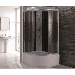 Душевая кабина Niagara Eco NG-7510-14L 120х80 профиль серебро стекло с рисунком мозаика левая