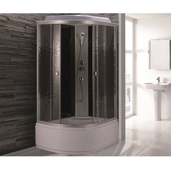 Душевая кабина Niagara Eco NG-7510-14R 120х80 профиль серебро стекло с рисунком мозаика правая