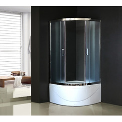 Душевой уголок Royal Bath RB100BK-C-CH 100х100 четверть круга рифленое стекло