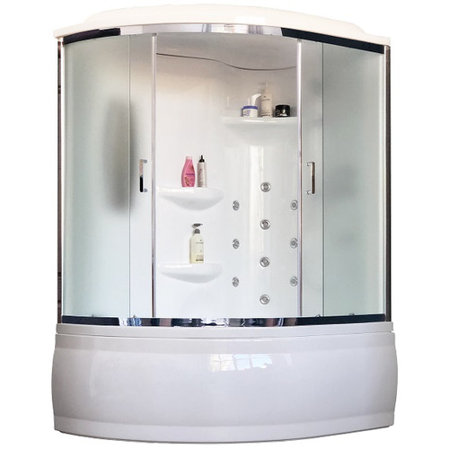 Душевая кабина Royal Bath RB140ALP-C-CH-R 140х95 с гидромассажем рифленое стекло правая