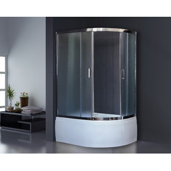 Душевой уголок Royal Bath RB8120BK-C-CH-L 120х80 асимметричный рифленое стекло