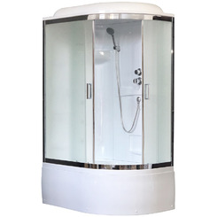 Душевая кабина Royal Bath RB8120BK1-M-CH-L 120х80 рифленое матовое стекло левая