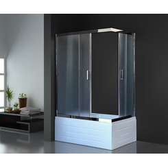 Душевой уголок Royal Bath RB8120BP-C-CH-L 120х80 прямоугольный рифленое стекло