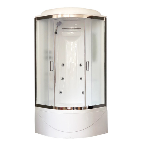 Душевая кабина Royal Bath RB90BK2-M-CH 90х90 рифленое матовое стекло с гидромассажем