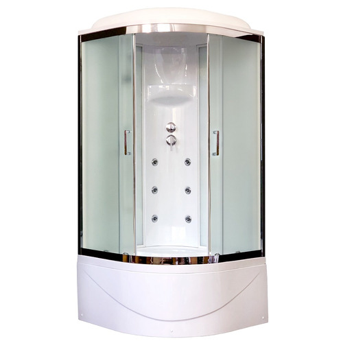 Душевая кабина Royal Bath RB90BK3-WC-CH 90х90 рифленое матовое стекло с гидромассажем