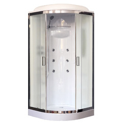 Душевая кабина Royal Bath RB90HK2-M-CH 90х90 рифленое матовое стекло с гидромассажем