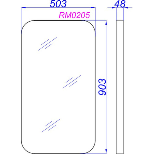 Зеркало Aqwella RM 50 RM0205BLK черное