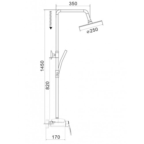 Душевая стойка Rose R1136 с изливом хром