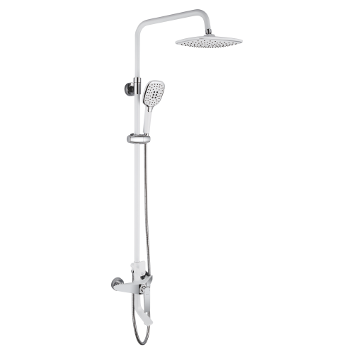 Душевая стойка Rose R1336F с изливом белый-хром
