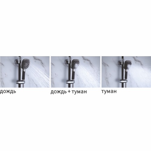 Душевая стойка Rose R1336H с изливом черный-хром
