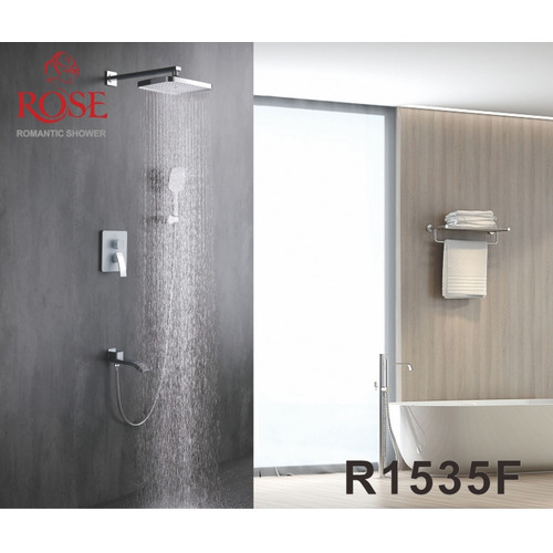 Душевой комплект Rose R1535F с изливом хром - белый