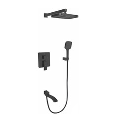 Душевой комплект Rose R1535H с изливом черный матовый