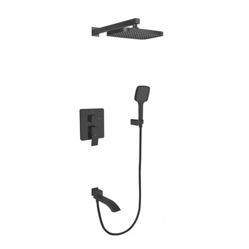 Душевой комплект Rose R1535H с изливом черный матовый