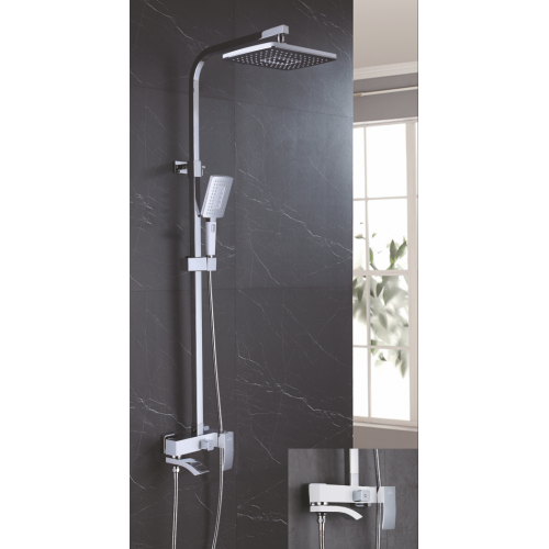 Душевая система Rose R1556F белый-хром