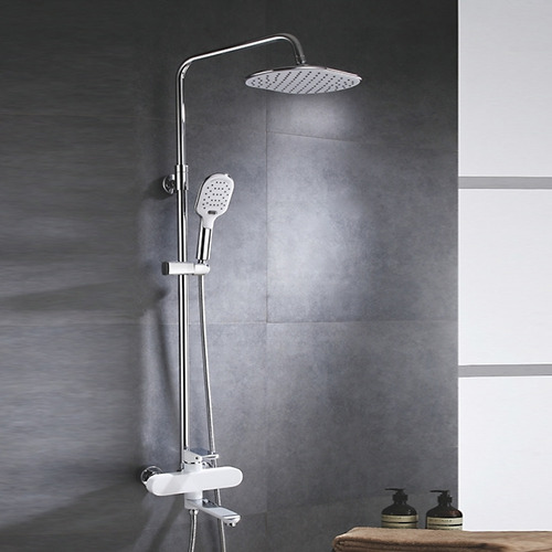 Душевая стойка Rose R2136F с изливом хром-белый