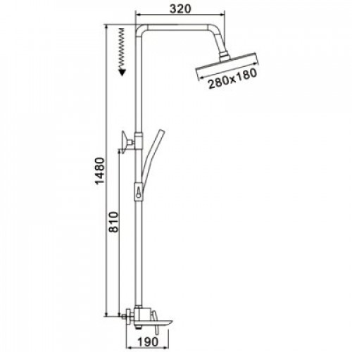 Душевая стойка Rose R2736F с извивом белый матовый