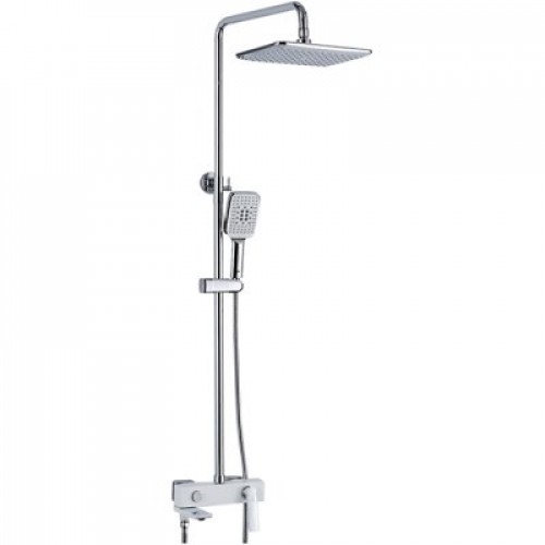 Душевая стойка Rose R2736F с извивом белый матовый