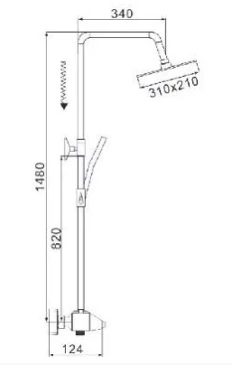 Душевая стойка Rose R3736 с термостатом хром