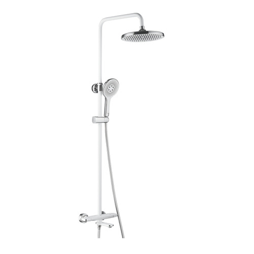 Душевая стойка Rose R3996F термостат с изливом белый - хром