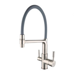 Смеситель для кухни Rose R658L с подключением к фильтру и гибким извивом сатин