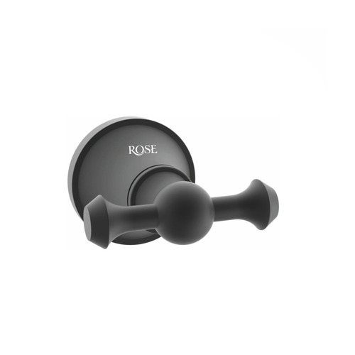 Крючок Rose RG1921H двойной черный матовый