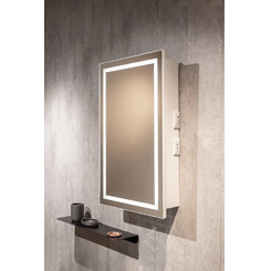 Зеркальный шкаф в ванную с подсветкой Silver Mirrors Hamburg-WHITE 462х762 (мех. выключатель, реверс.крепление) LED-00002670