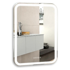 Зеркало Silver Mirrors МАЛЬТА-3 550*800 Сенсорный выключатель + ЧАСЫ + ПОДОГРЕВ ФР-00001216