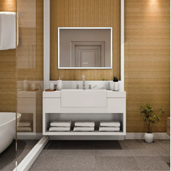Зеркало Silver Mirrors Сантана 800х600 - 4 (часы, сенсорный выключатель) LED-00002271