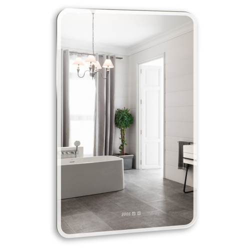 Зеркало Silver Mirrors Стив 800х1200 - 3 вертикальный (двойной подогрев, часы, сенсорный выключатель) LED-00002343