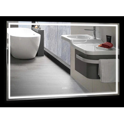 Зеркало Silver Mirrors Ливия 1200х800 - 3 (двойной подогрев,часы, сенсорный выключатель) LED-00002346