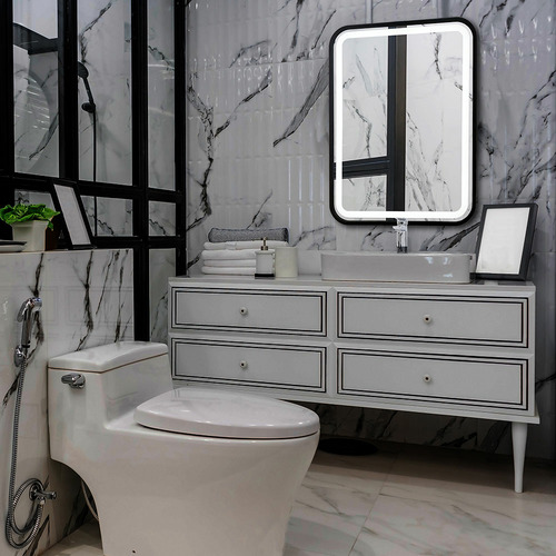 Зеркало Silver Mirrors Мальта-лофт 600х800 (сенсорный выключатель, рама пластик) LED-00002353