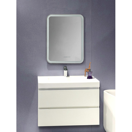 Зеркало-шкаф Silver Mirrors Фиджи 50 с часами и сменой цвета LED-00002361