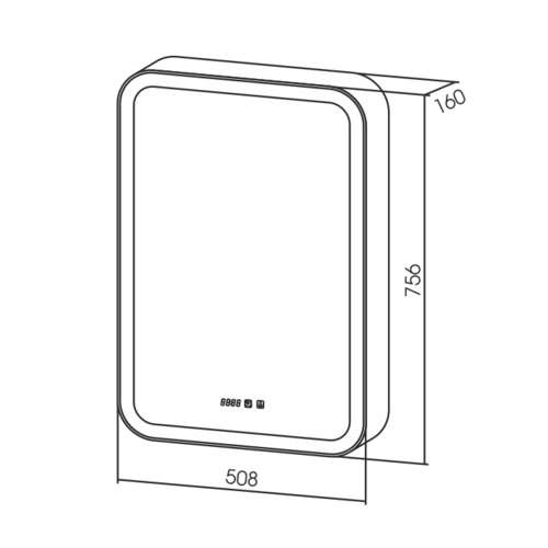 Зеркало-шкаф Silver Mirrors Фиджи 50 с часами и сменой цвета LED-00002361
