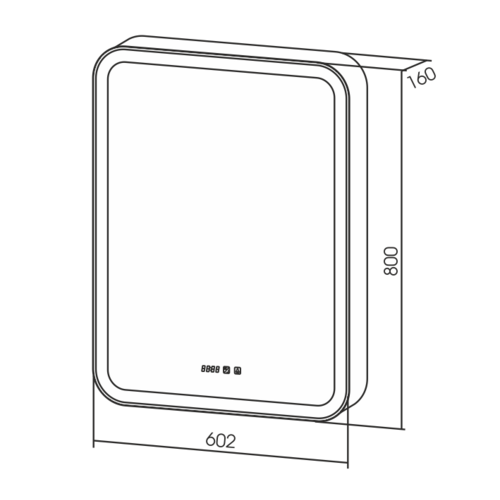 Зеркало-шкаф Silver Mirrors Фиджи 60 правый (часы) LED-00002363