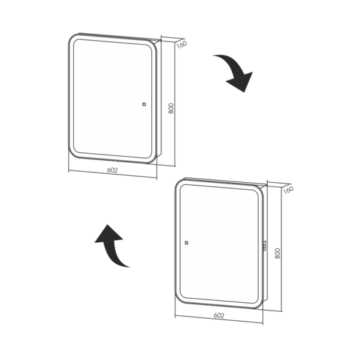 Зеркало-шкаф Silver Mirrors Фиджи flip 60 LED-00002472