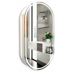 Зеркало-шкаф Silver Mirrors Soho-WHITE 500х1000 прав. (сенсорный выключатель) LED-00002515