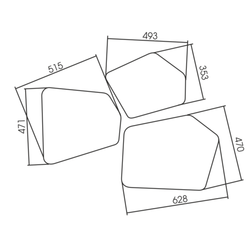 Комплект зеркал Silver Mirrors Bionic (бесконтактный сенсор, 3 элемента) LED-00002547