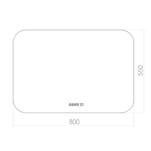 Зеркало Silver Mirrors Паллада 800х550 - 4 (сенсорный выключатель, часы) LED-00002551