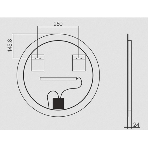 Зеркало Silver Mirrors Savanna - Lite D500 (открытая подсветка, сенсорный выключатель) LED-00002600