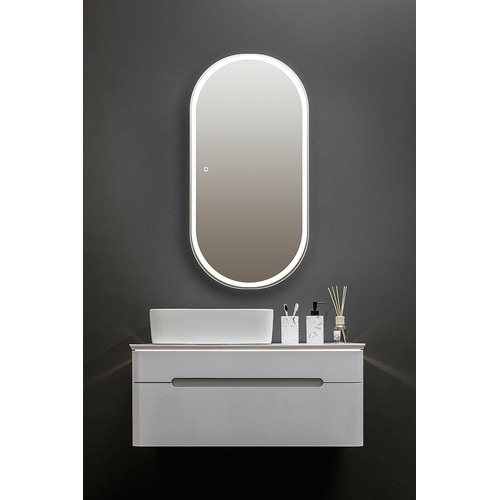 Зеркало-шкаф Silver Mirrors Soho-BLACK 500х1000 прав. (сенсорный выключатель) LED-00002613